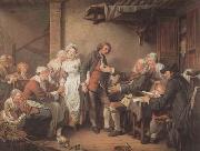 Jean Baptiste Greuze L'Accordee du Village (mk08) oil